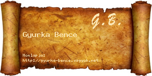 Gyurka Bence névjegykártya