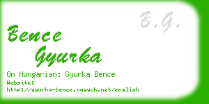 bence gyurka business card